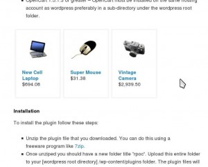 Simple display style for the Related Products from OpenCart WordPress plugin