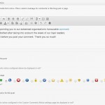 Post edit screen options - Custom Comments Notice for Wordpress plugin