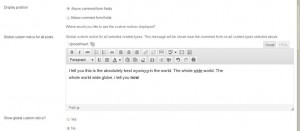 Global Custom Notice - Custom Comments Notice for WordPress plugin