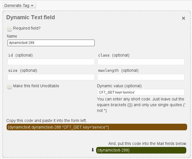 Contact Form 7 Dynamic Text Extension GET variable